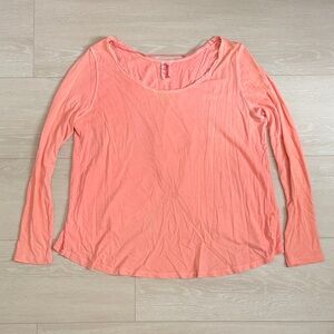 Free People Peach Long Sleeve Top